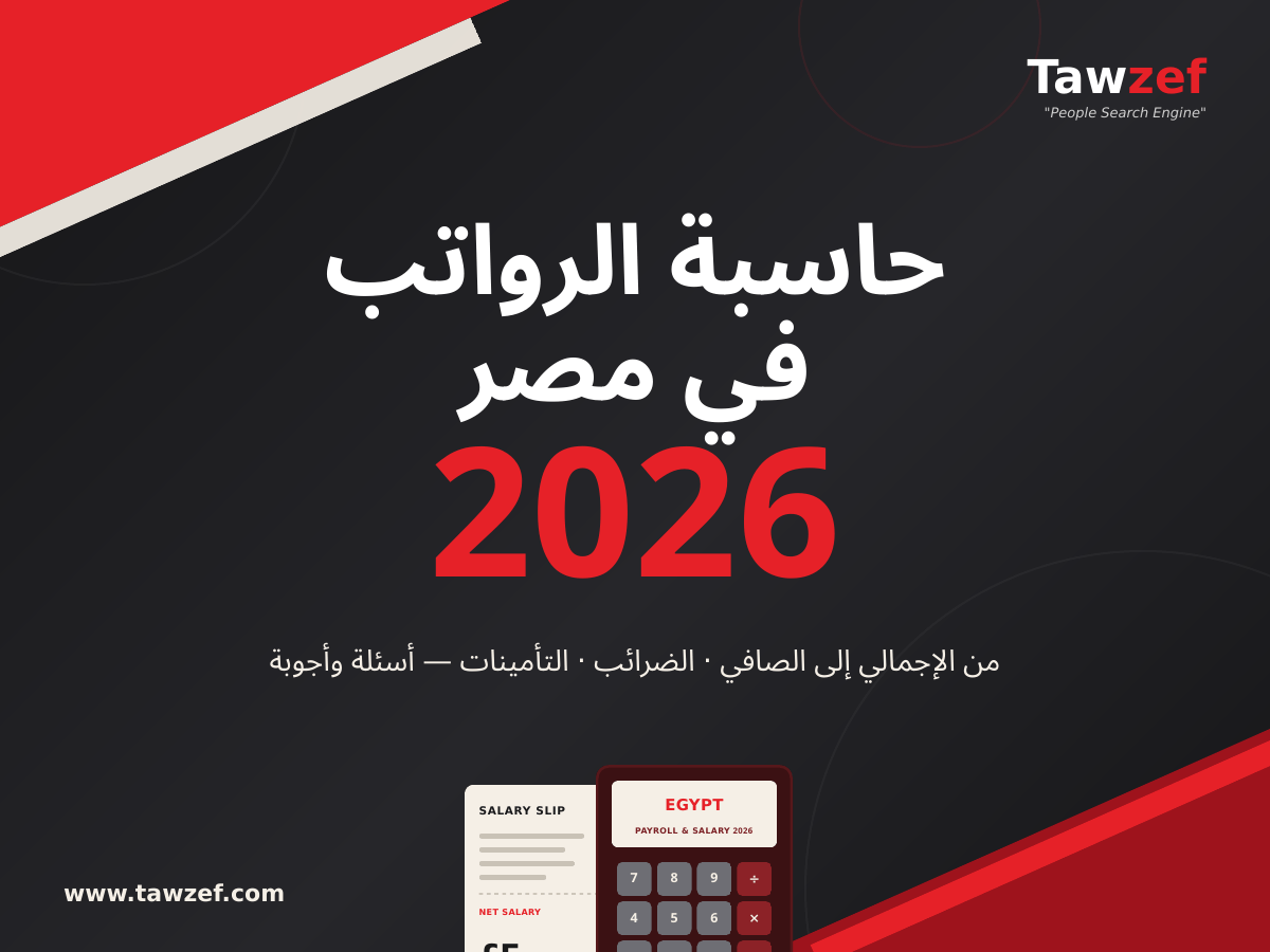 حاسبة الرواتب في مصر 2026 – حساب صافي الراتب من الإجمالي بعد الضرائب والتأمينات الاجتماعية